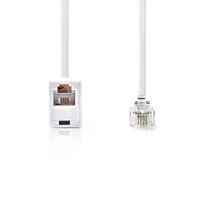 Câble Téléphonique Goobay RJ11 vers RJ45 - 3m - Blanc - 3