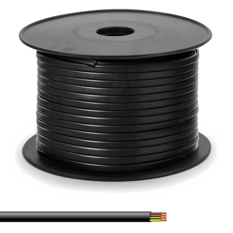 Bobine de Câble Téléphonique Plat RJ12 100m Noir