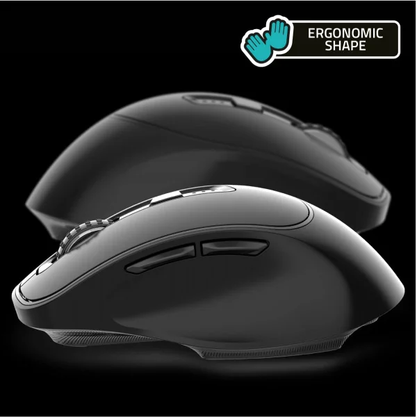 Souris sans fil ergonomique Advance ErgoFit 4800 DPI, Noir
