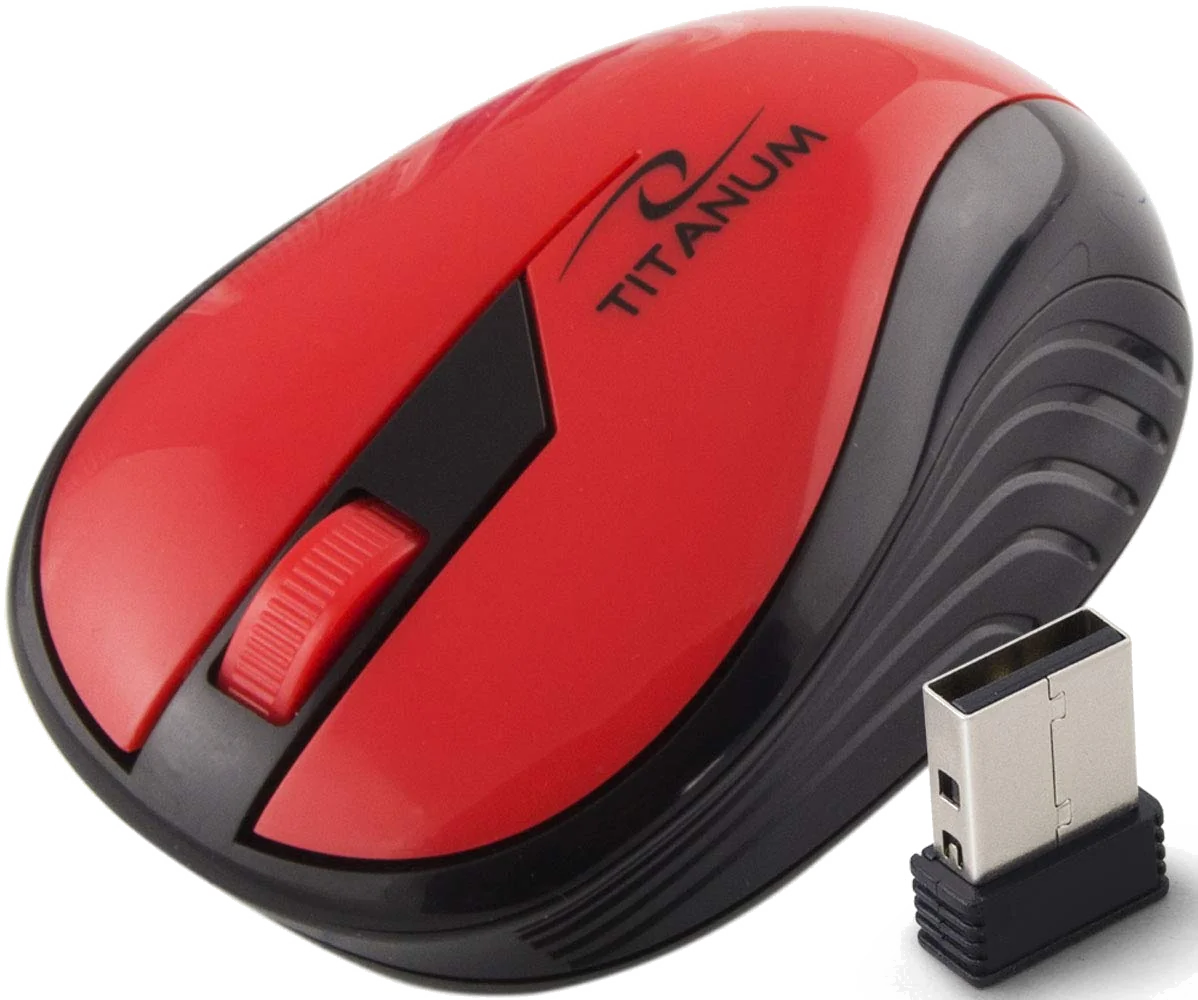 Souris Optique Sans Fil Esperanza Titanum Wireless - Noir/Rouge