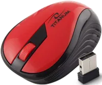 Souris Optique Sans Fil Esperanza Titanum - 1000 DPI - Droitier - Noir/Rouge - 1