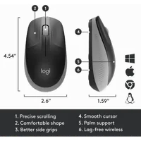 Souris Sans Fil Logitech M190 - Ambidextre, Confortable, 1000 DPI - 2
