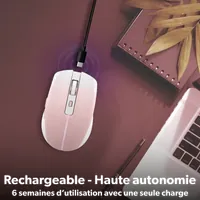Souris sans fil T'nB Gradient Dual Connect Rose Pastel Rechargeable