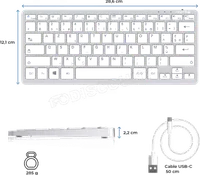 Clavier sans fil Bluetooth Advance SmartKeys Plus AZERTY Gris