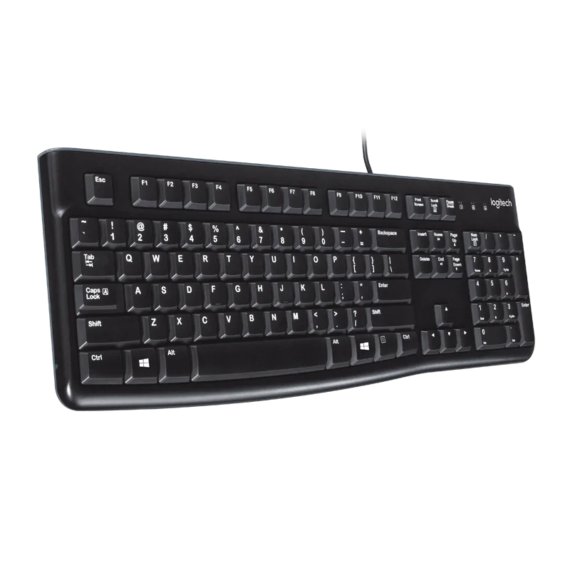 Clavier Filaire Logitech K120 USB QWERTY Noir - Confort et Fiabilité au Quotidien