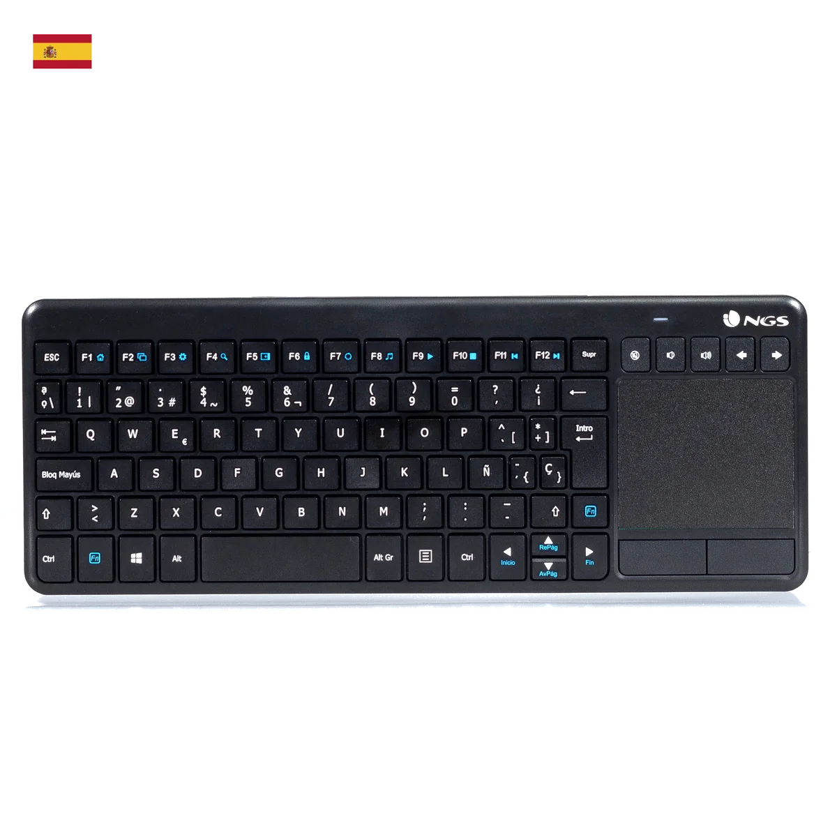 NGS TV Warrior - Clavier Espagnol QWERTY RF Sans Fil avec Pavé Tactile