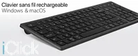 Clavier Sans Fil T'nB Slim Touch avec Pavé Tactile - AZERTY Noir - 1