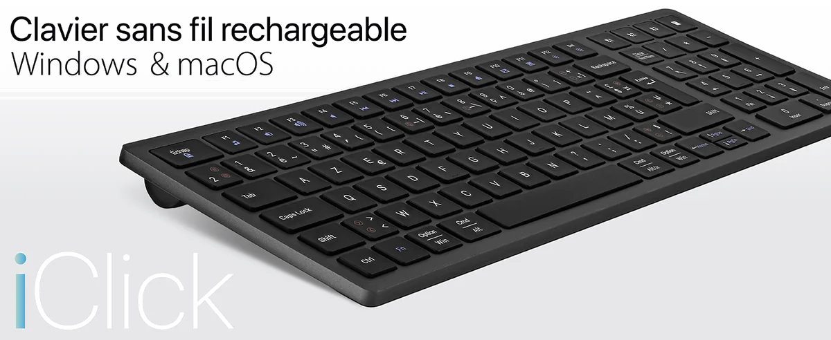Clavier Sans Fil T'nB Slim Touch avec Pavé Tactile - AZERTY Noir