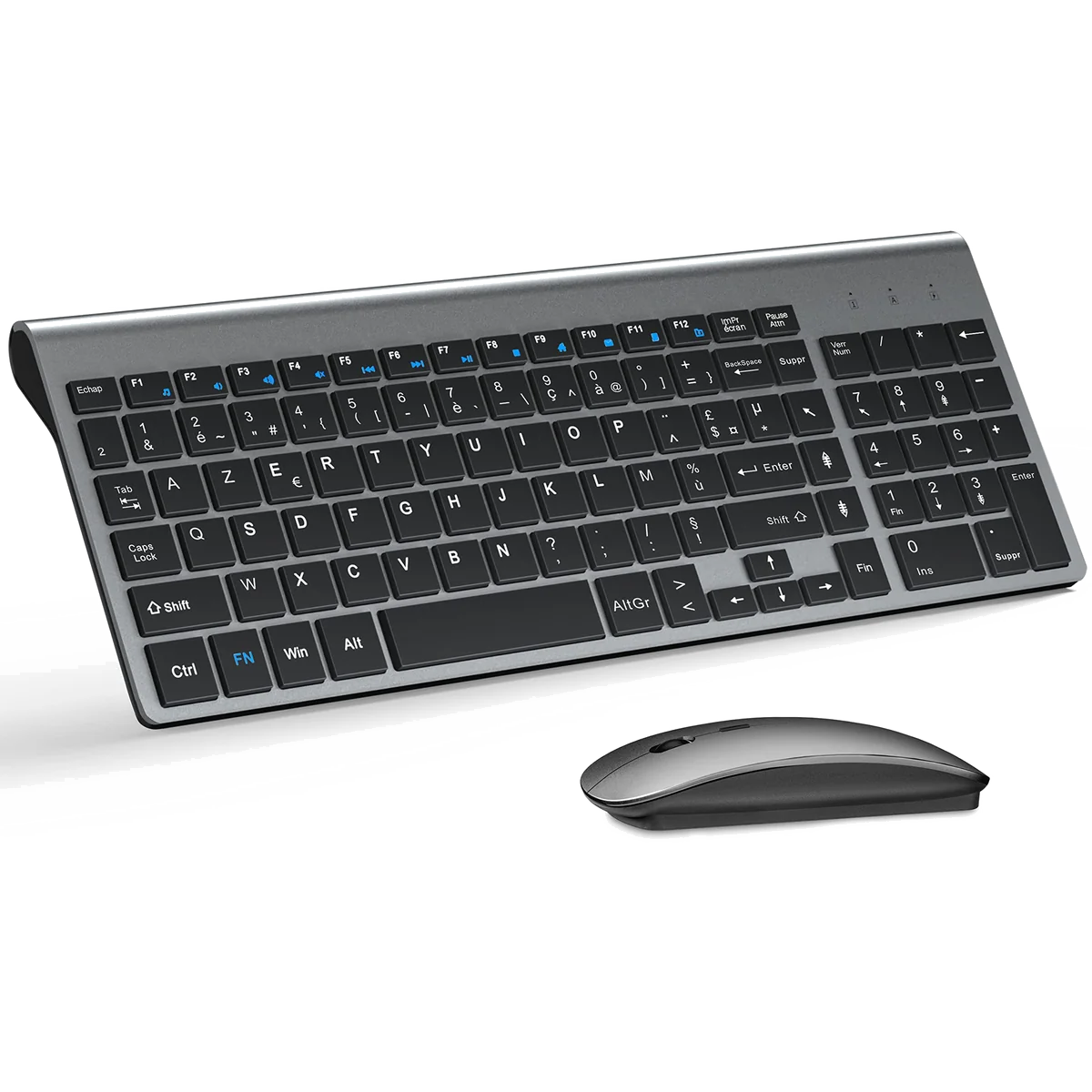 Clavier Sans Fil T'nB Slim Pro Rechargeable Bluetooth & 2.4 GHz AZERTY Noir