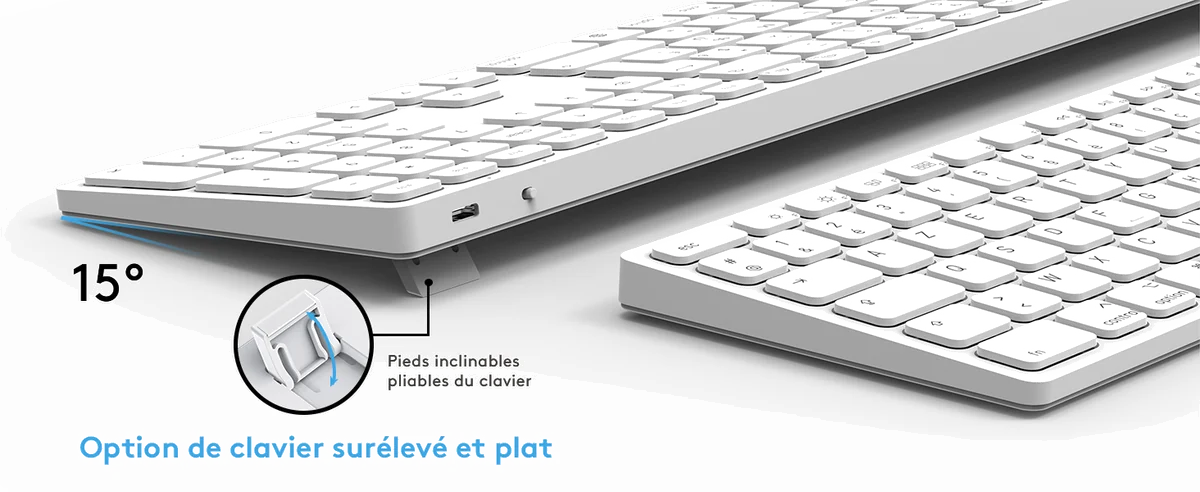 Clavier Bluetooth Rechargeable Sans Fil pour Mac - Argent