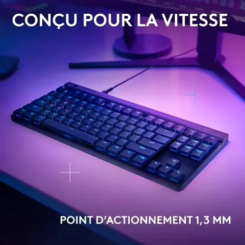 Clavier Gamer Mécanique Logitech G G515 TKL Filaire AZERTY Noir RGB