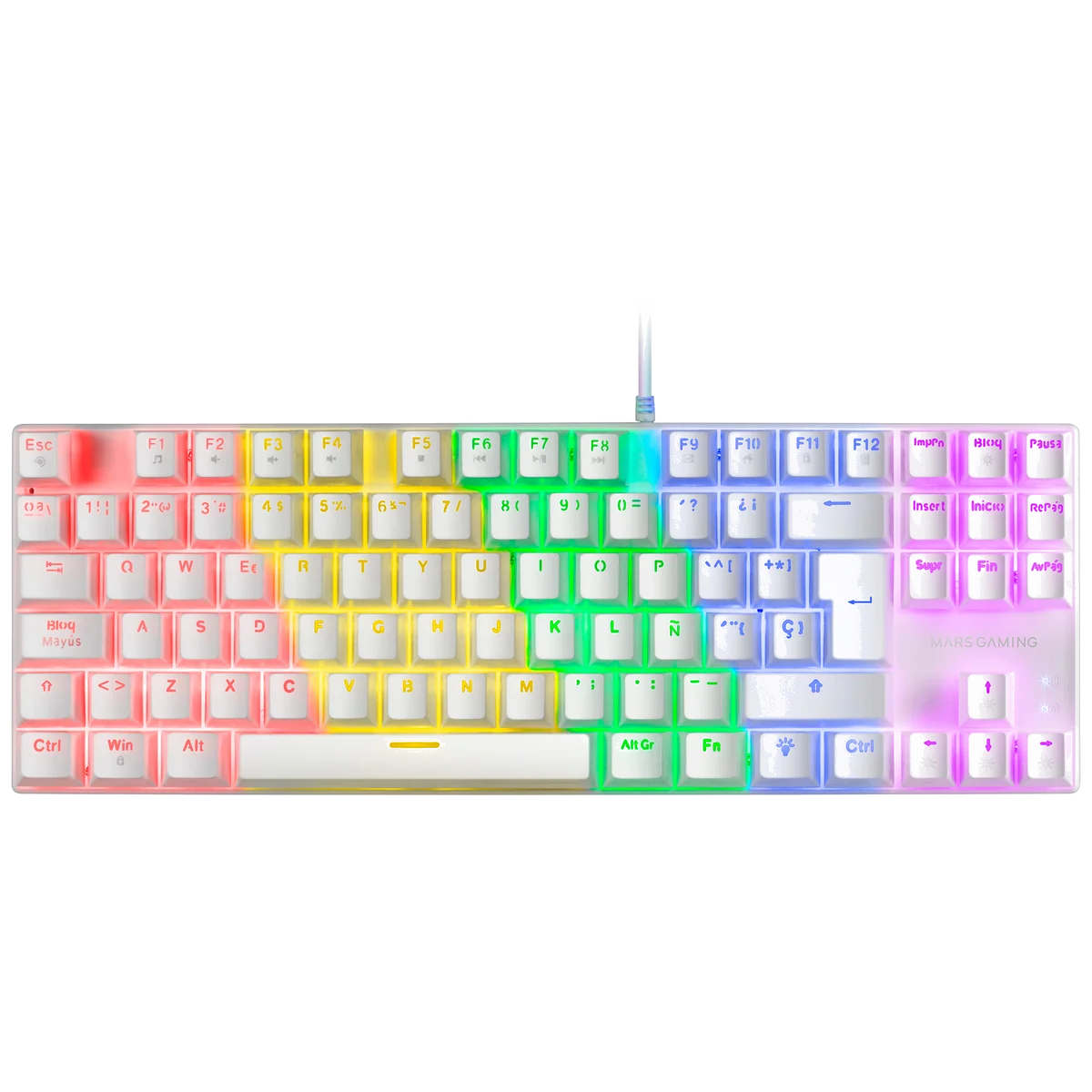 Mars Gaming MK80 clavier USB AZERTY Français Blanc