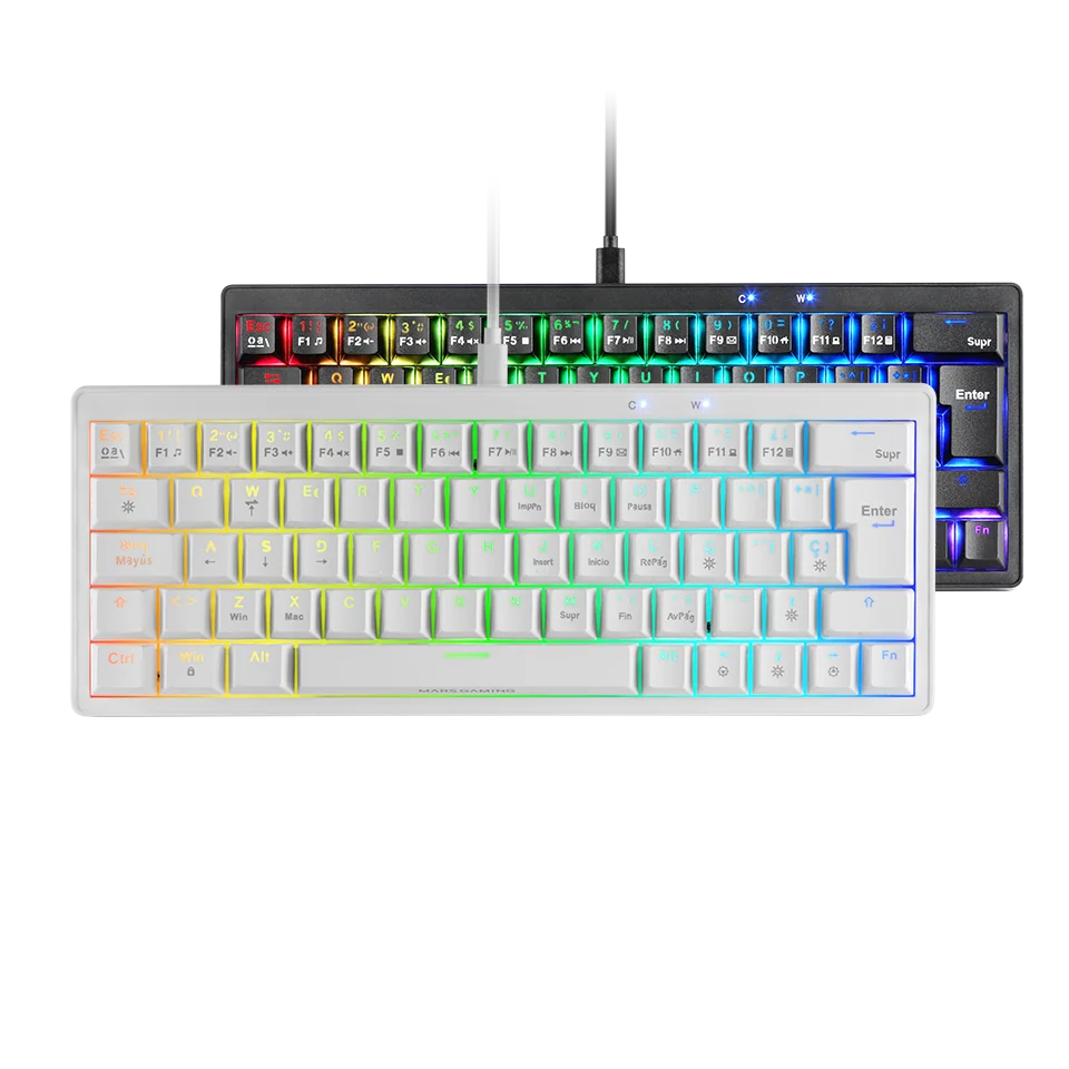 Mars Gaming MKMINIPRO clavier USB Français Blanc