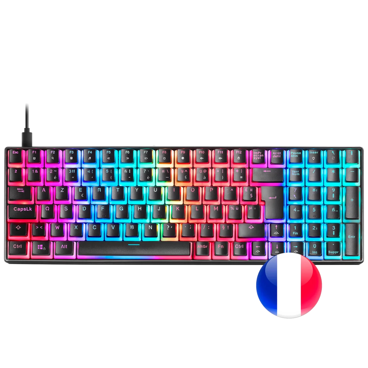 Mars Gaming MKULTRA clavier USB AZERTY Français Noir