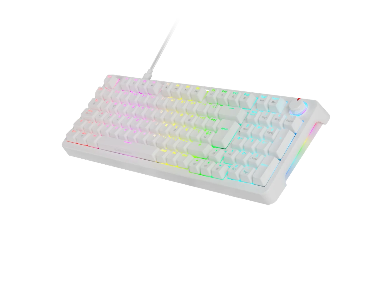 Mars Gaming MKPROWYFR - Clavier Mécanique USB AZERTY Blanc