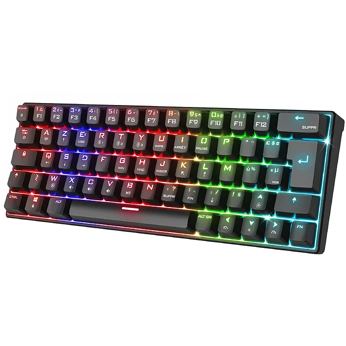 Clavier Gamer Mécanique Spirit of Gamer XPERT K200 TKL RGB Sans Fil Bluetooth AZERTY Noir