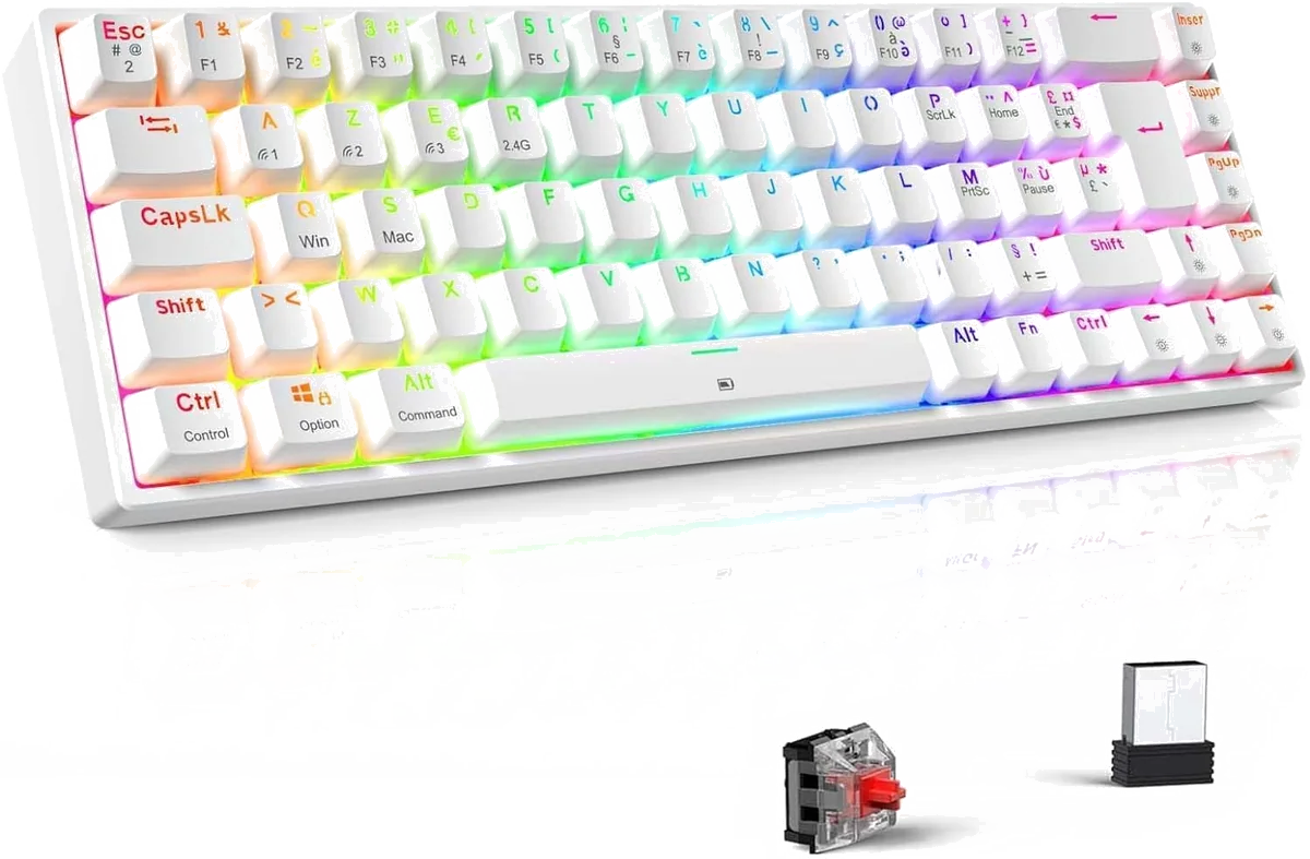 Clavier Gamer Mécanique Sans Fil Xpert K600 TKL RGB - Switchs Rouges
