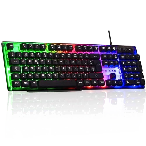 Clavier Gamer The G-Lab Keyz Neon FR AZERTY Rétroéclairé Rainbow