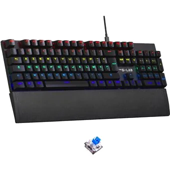 Clavier Gamer Mécanique The G-Lab Keyz Carbon EX RGB AZERTY Noir