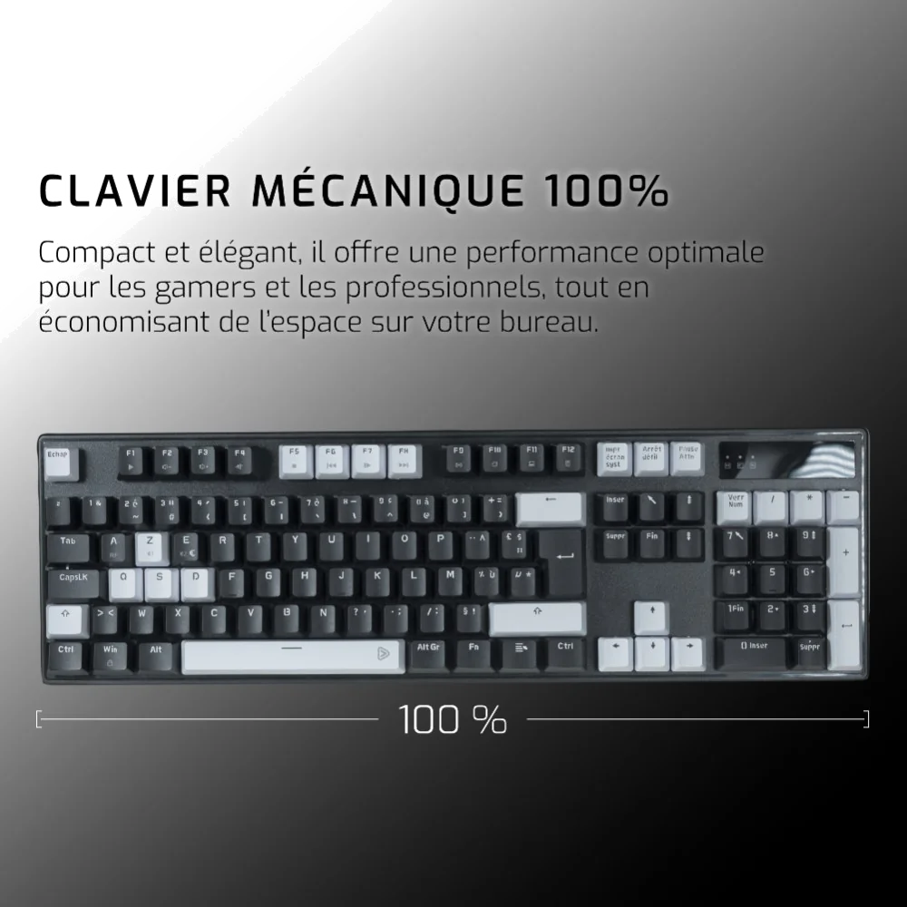 Clavier Gaming Mécanique Sans Fil Onlan CA-340 Yin - Noir
