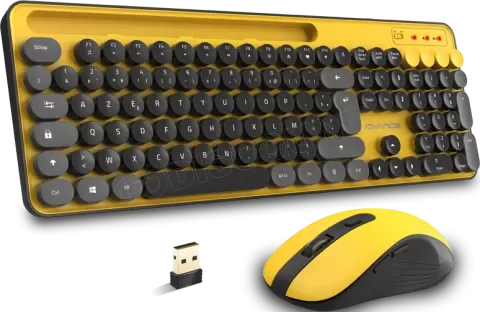 Pack Clavier et Souris Sans Fil Advance Pep'S Jaune/Noir