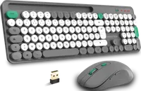 Pack Clavier et Souris Sans Fil Advance Pep'S Gris/Blanc AZERTY - 1