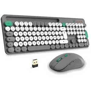 Pack Clavier et Souris Sans Fil Advance Pep's - Blanc/Vert AZERTY