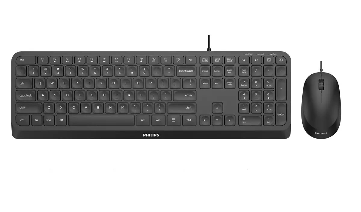Philips 2000 series SPT6207B/19 clavier Souris incluse Universel USB AZERTY Français Noir