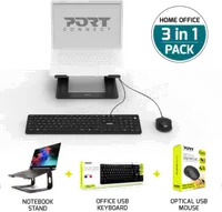 Pack Télétravail 3 en 1 : Clavier, Souris et Support PC Portable - Noir - 1