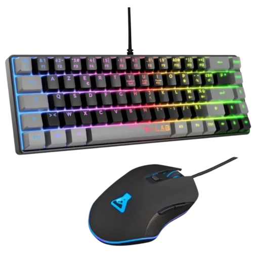 Pack Clavier Souris Gamer The G-Lab Hydrogen BKG - Format 65% RGB AZERTY