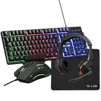 Pack Gaming 3-en-1 The G-Lab Combo Yttrium : Clavier RGB, Souris 2400 DPI et Tapis - 1