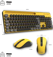 Pack Clavier + Souris Sans Fil Advance Pep'S AZERTY - Jaune/Noir