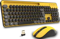 Pack Clavier + Souris Sans Fil Advance Pep'S AZERTY - Jaune/Noir - 2