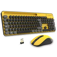 Pack Clavier + Souris Sans Fil Advance Pep'S AZERTY - Jaune/Noir - 4