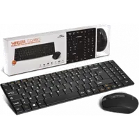 Pack Clavier et Souris Sans Fil Advance Slim Compact AZERTY Noir