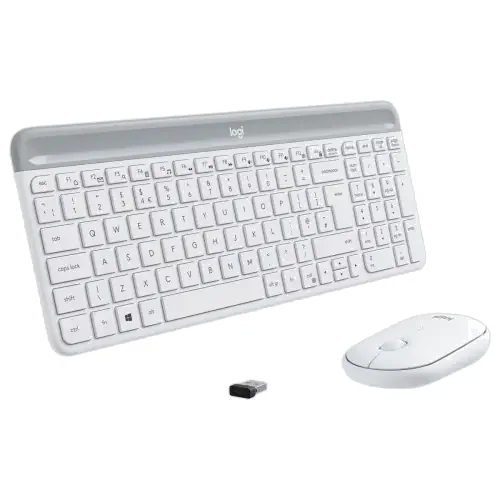 Pack Clavier et Souris Sans Fil Logitech MK470 Slim AZERTY Blanc