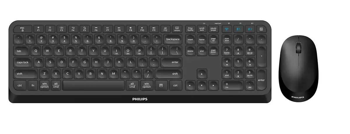 Philips 4000 series SPT6407B/19 clavier Souris incluse Universel RF sans fil + Bluetooth AZERTY Français Noir