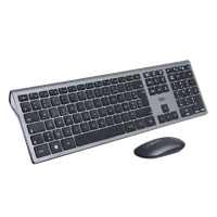 Pack Clavier et Souris Sans Fil WE Gris/Blanc - Connectivité Bluetooth et 2.4GHz