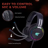Casque Gaming Filaire Havit H2002d avec Micro Amovible et RGB - 4