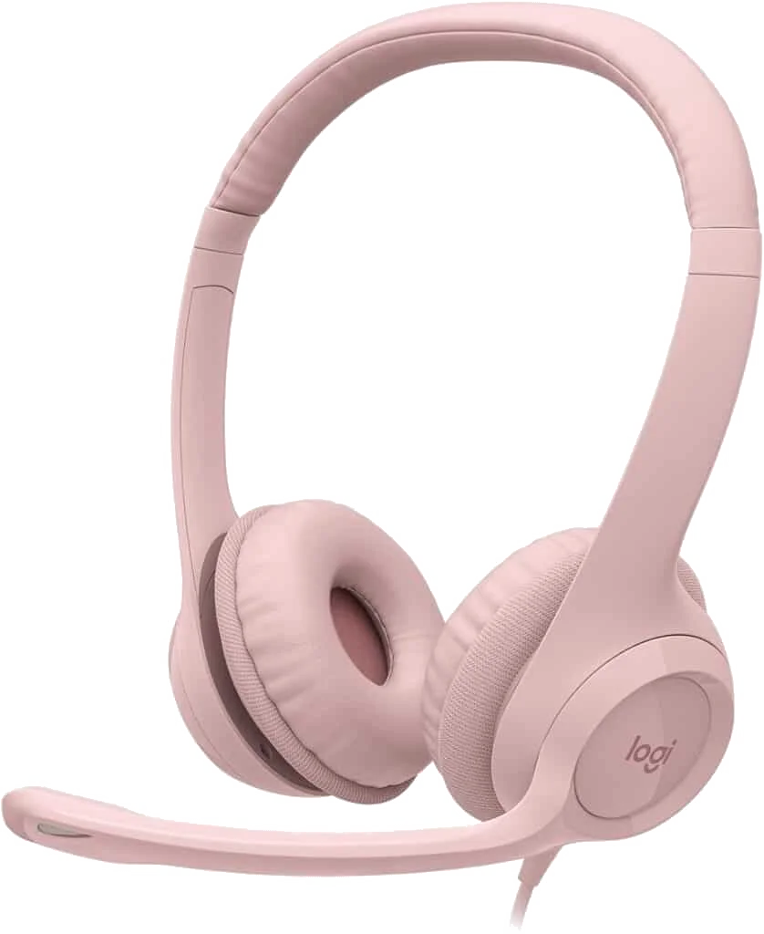 Casque Micro Logitech H390 USB-A Rose - Confort et Clarté pour le Bureau