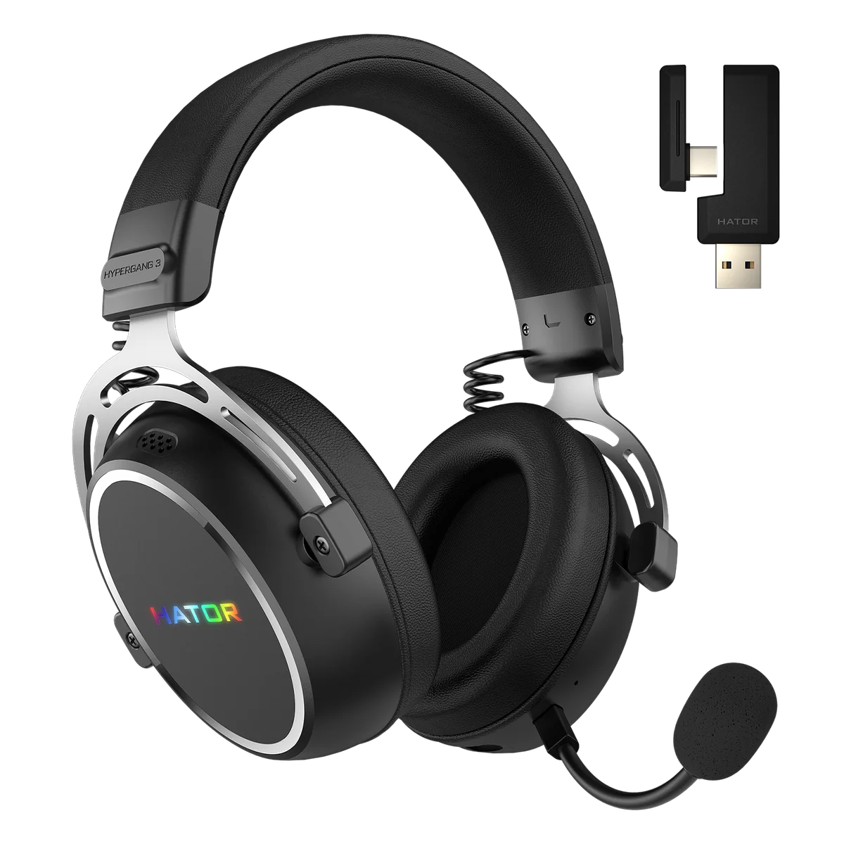 HATOR Hypergang 3 Wireless Casque Sans fil Arceau Gaming USB Type-C / USB Type-A Bluetooth Noir