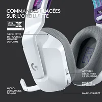 Casque Gamer sans fil Logitech G733 Lightspeed RGB (Blanc) - 3