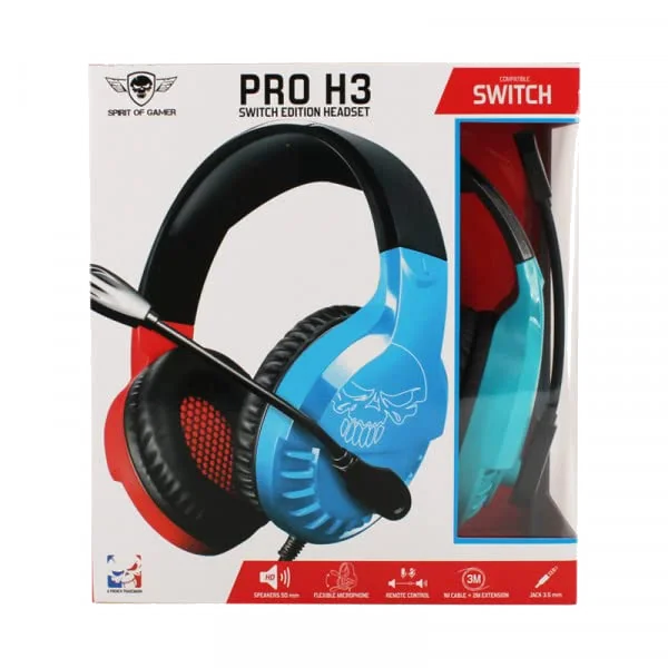 Casque Gamer Spirit of Gamer Pro H3 Switch Edition - Bleu/Rouge