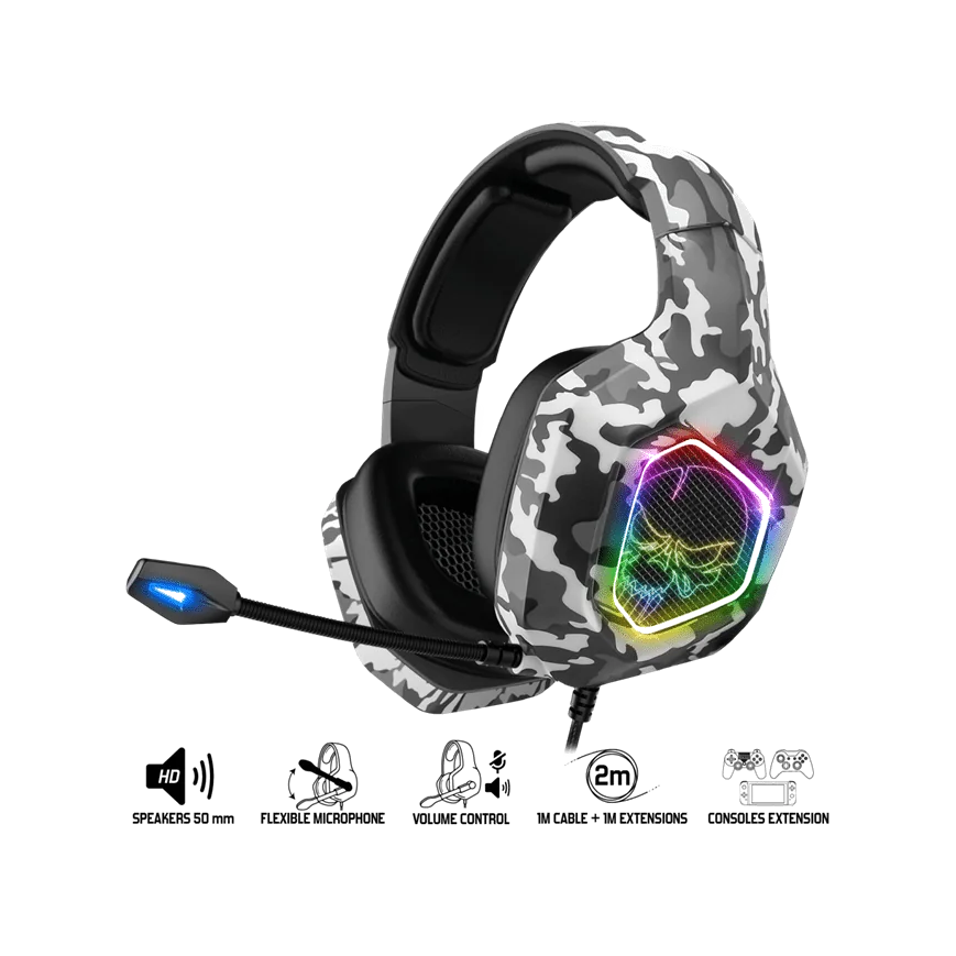 Casque Gamer Spirit of Gamer ELITE-H50 Artic RGB - Confort et Immersion Multiplateforme