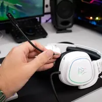 Casque Gaming RGB Korp Radium Blanc - Son Stéréo, Micro Détachable - 3