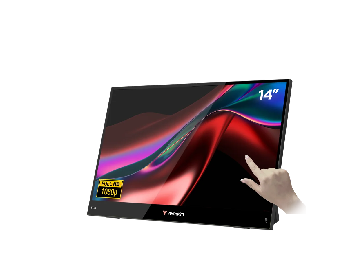 Verbatim Portable 14" FHD Touch Monitor LIGHT Moniteur portable Noir 35,6 cm (14") LCD 1920 x 1080 pixels
