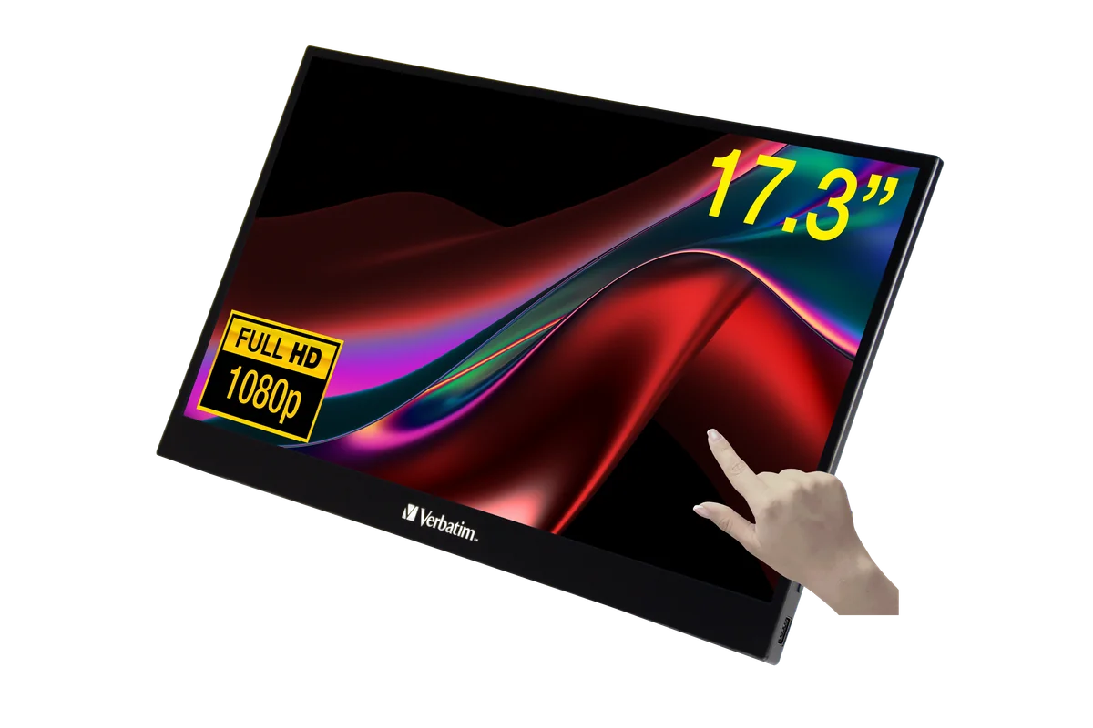 Verbatim 49593 écran plat de PC 43,9 cm (17.3") 1920 x 1080 pixels Full HD LCD Écran tactile Noir