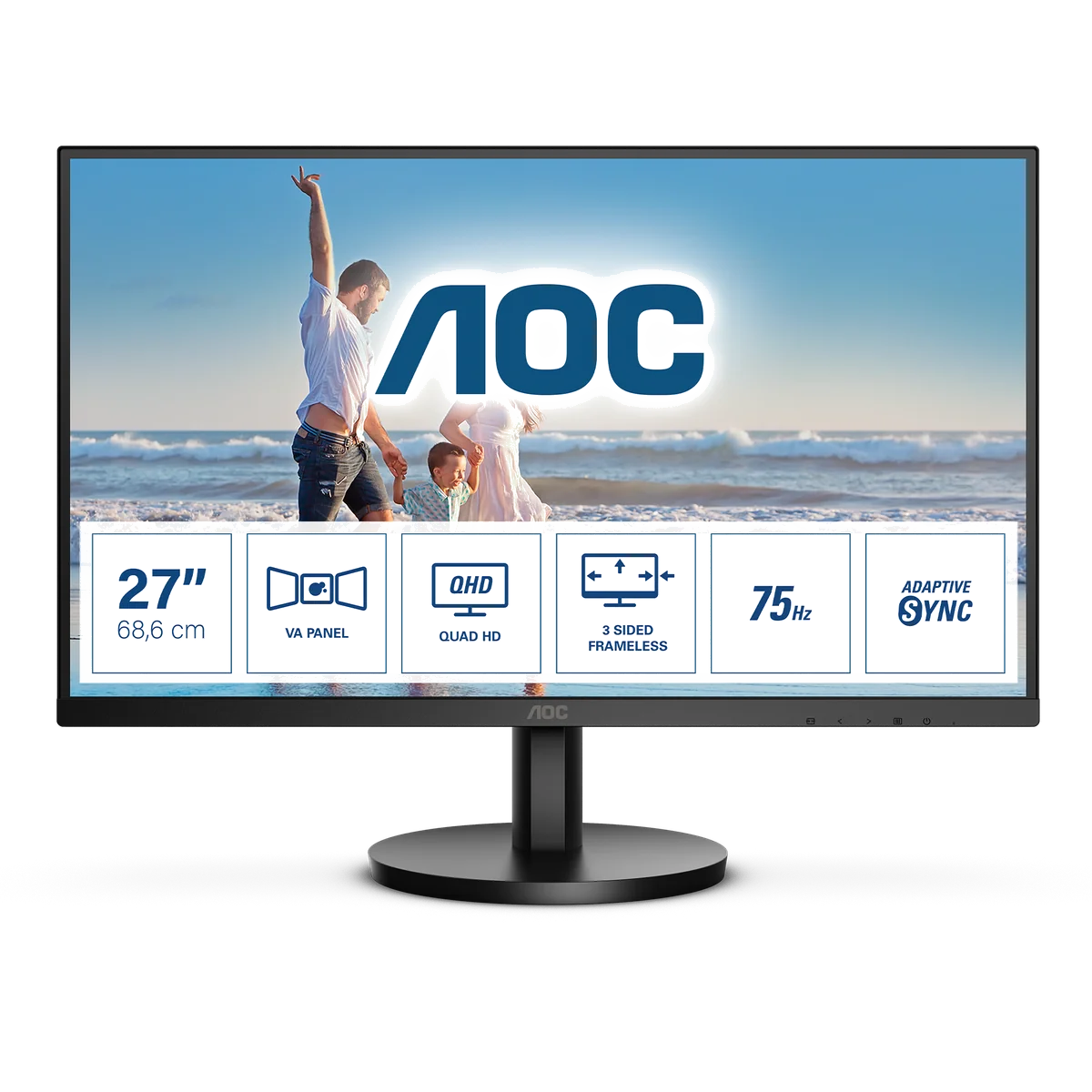 AOC Q27B3MA écran plat de PC 68,6 cm (27") 2560 x 1440 pixels Quad HD LED Noir