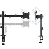 TooQ DB1802TN-B - Support Double Bras pour Écrans 17"-32" - 2