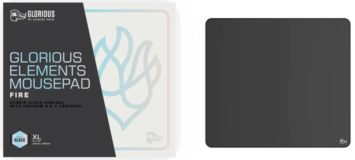 Glorious Gaming Elements FIRE Tapis de souris de jeu Noir